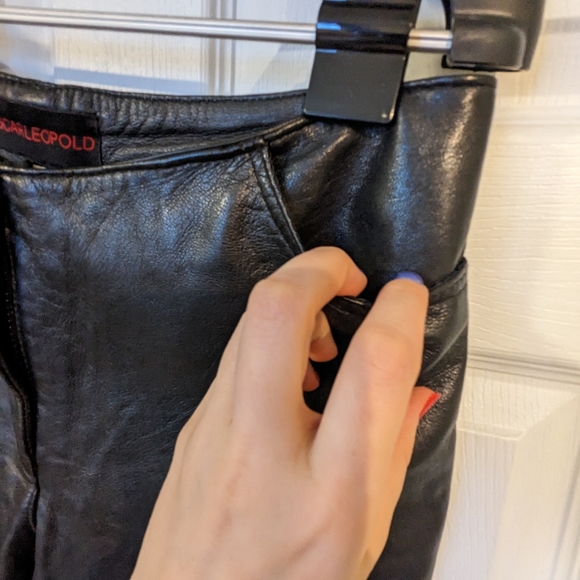 OSCAR LEOPOLD - Vintage Black Leather Straight Leg Pant - Picture 8 of 12